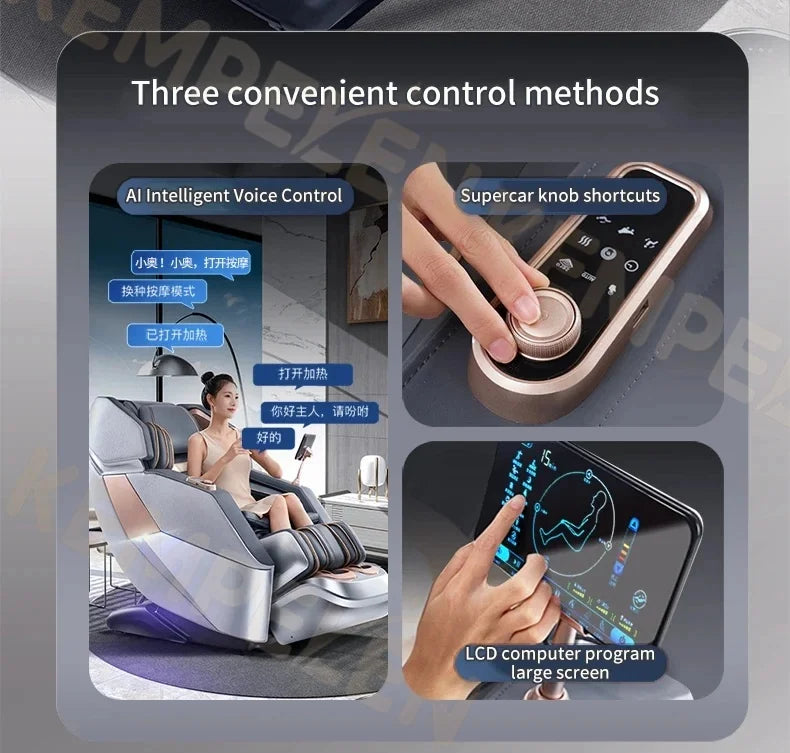 4D Full Body Massage Chair - Zero Gravity Heat Therapy - Black Body Shaping Massage Equipment Tidesmit