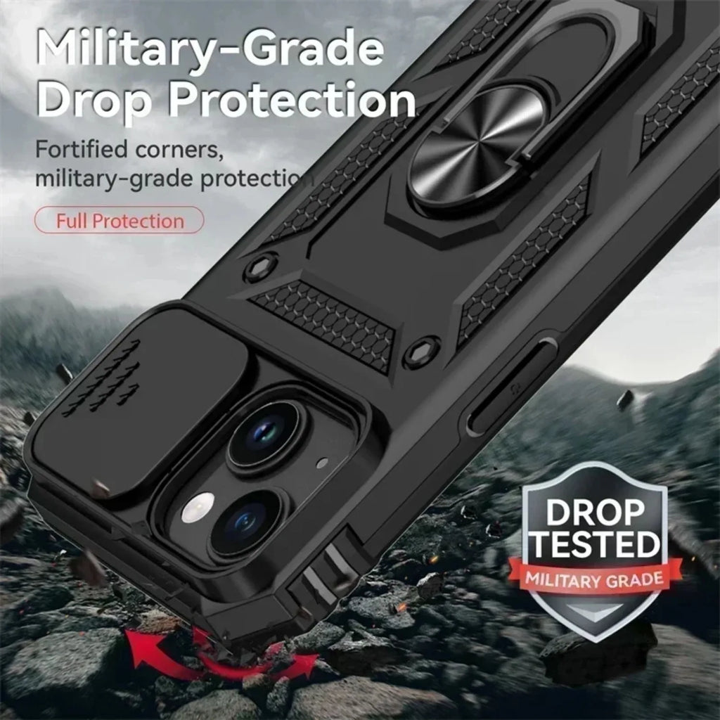 iPhone 16 Pro Max Case with Ring Stand and Lens Cover - Tidesmit Tidesmit