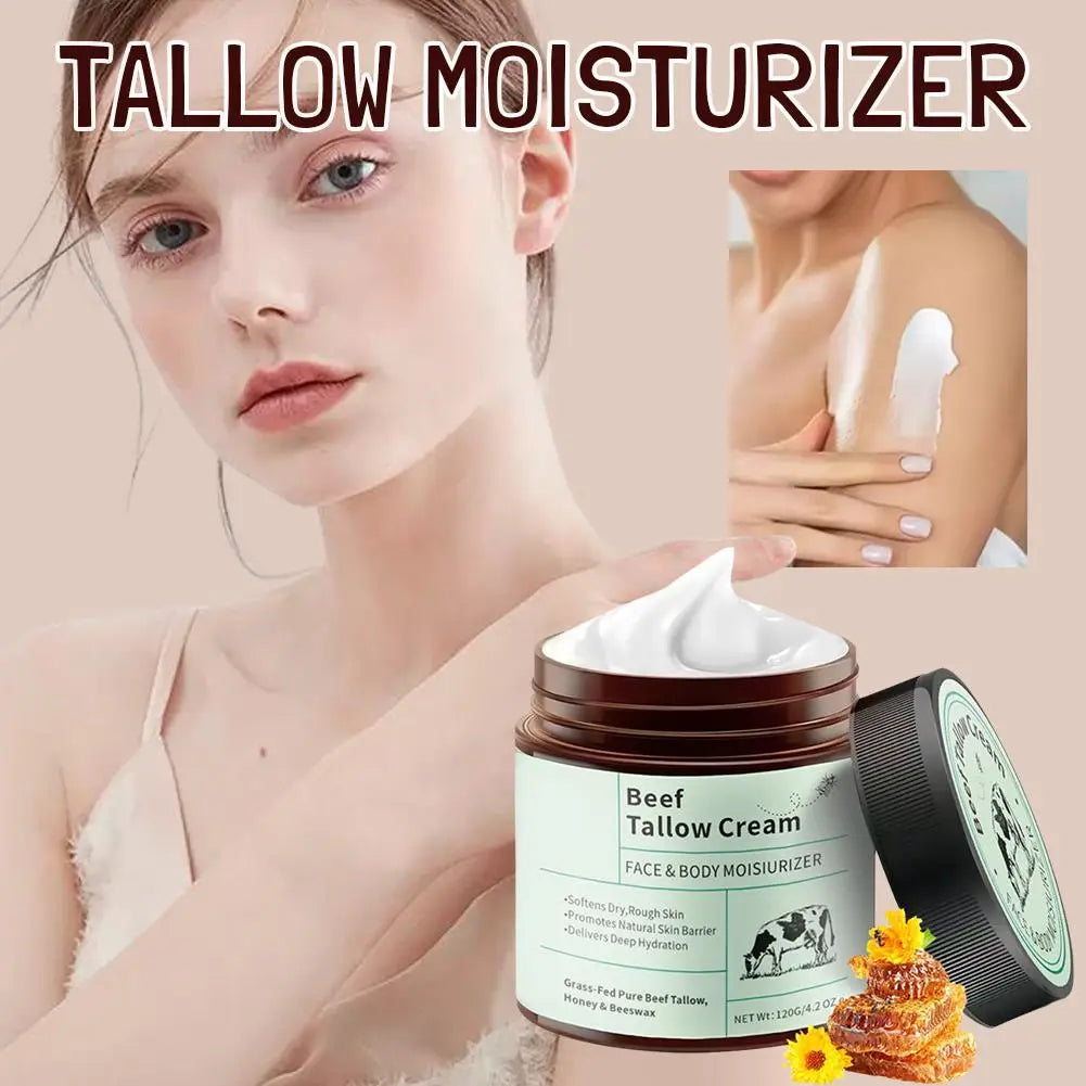 2PCS Beef Tallow Honey Moisturizer Cream Brightening Rejuvenation Nourishing Hydrating Redness Repair Pore Women Cosmetics 120g