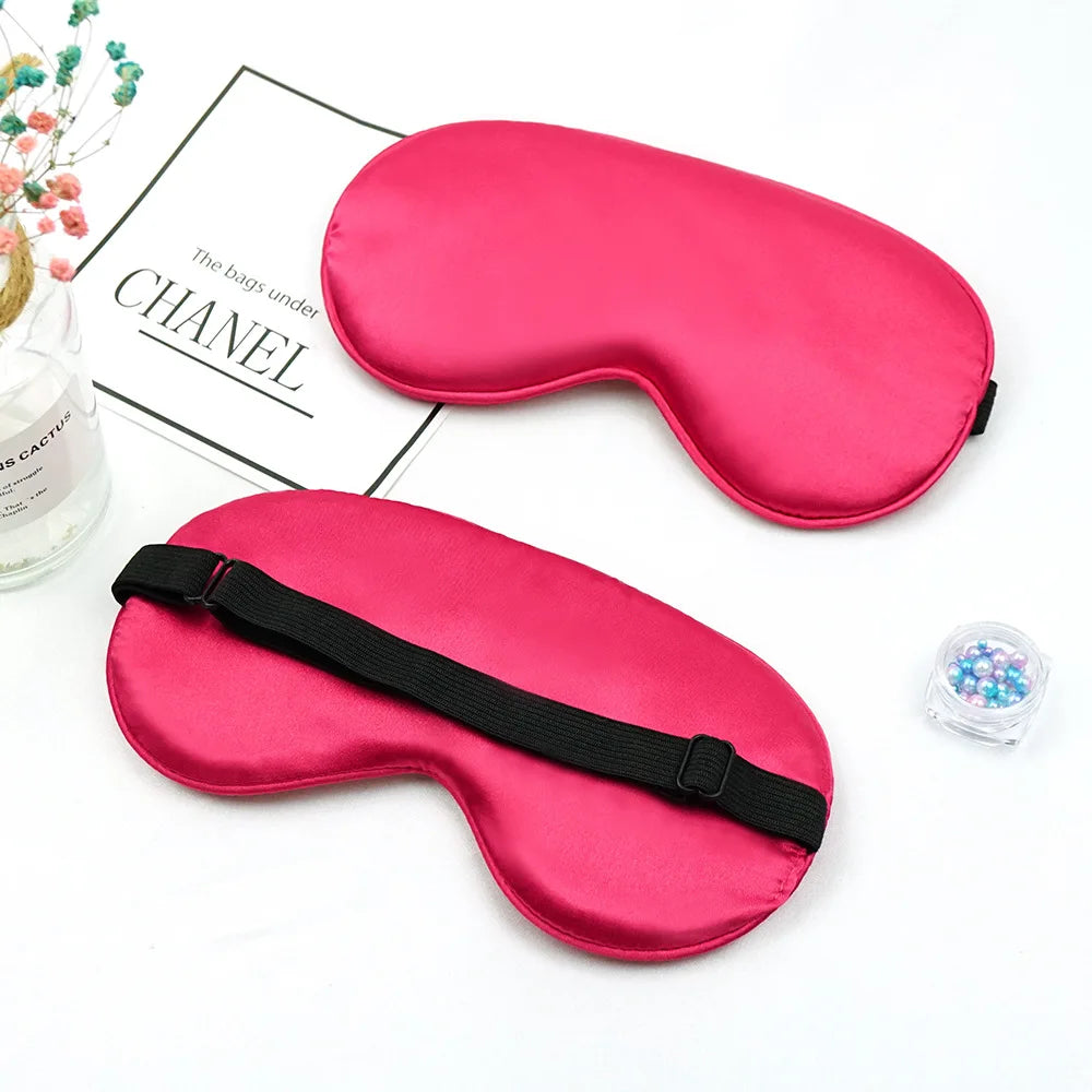 Eye Sleep Mask Eyepatch Striped Imitated Silk Eye Cover Travel Relaxing Sleeping Aid Blindfold Cartoon Sleeping Mask Eyepatch