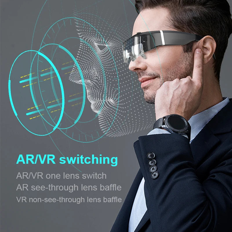 VR Headset 3D Smart Glasses | HD Spatial Display - Black Tidesmit