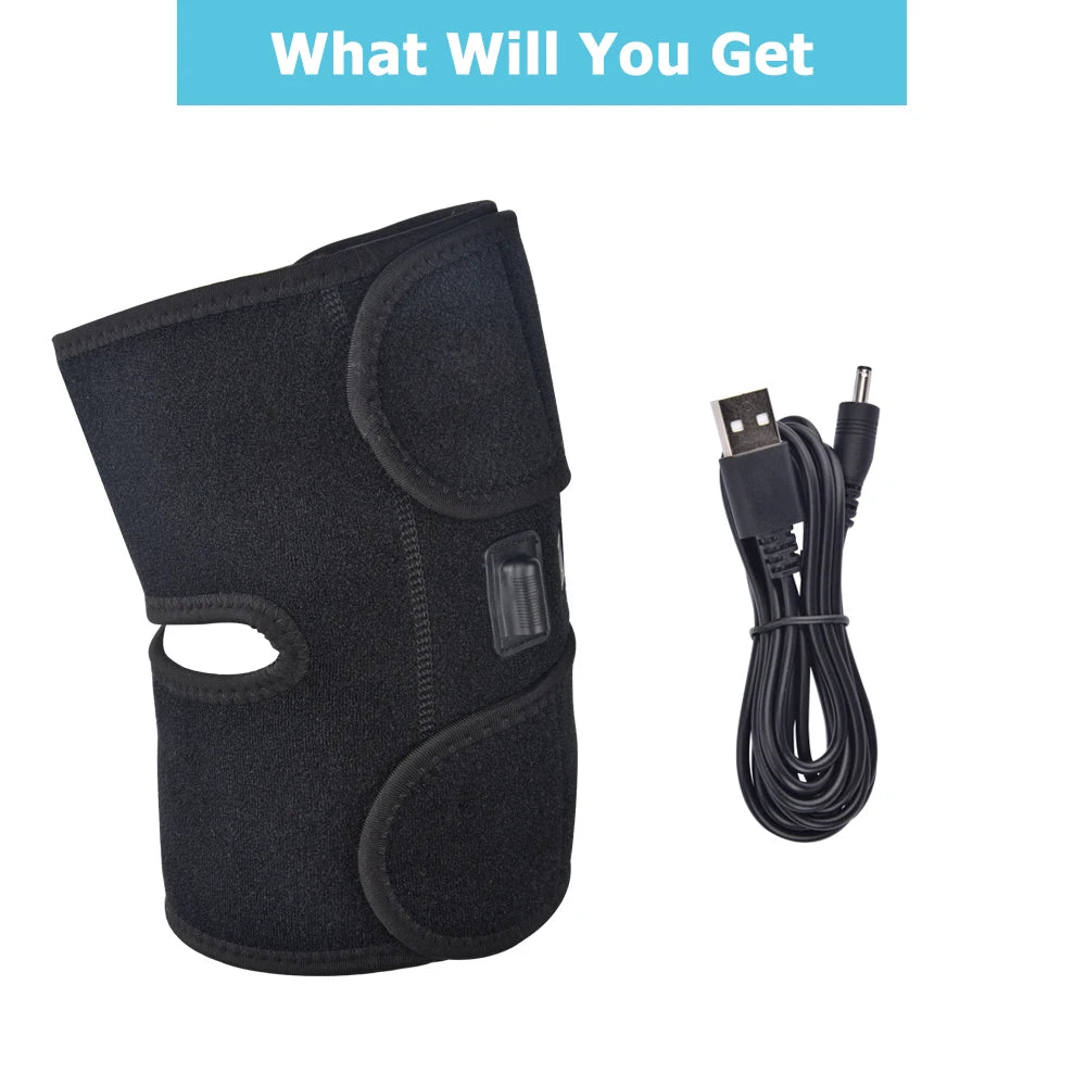 Electric Heating Knee Brace - 3 Temperature Levels USB Powered Fascia Gun USB Plug-in Tidesmit