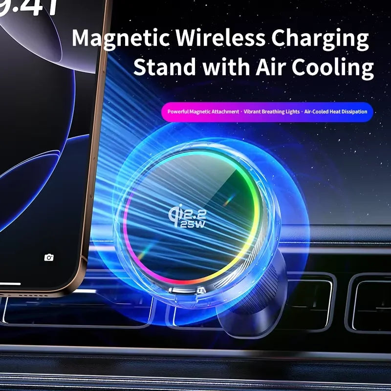 Tidesmit 25W Magnetic Wireless Car Charger - Qi Certified Fast Charging Tidesmit