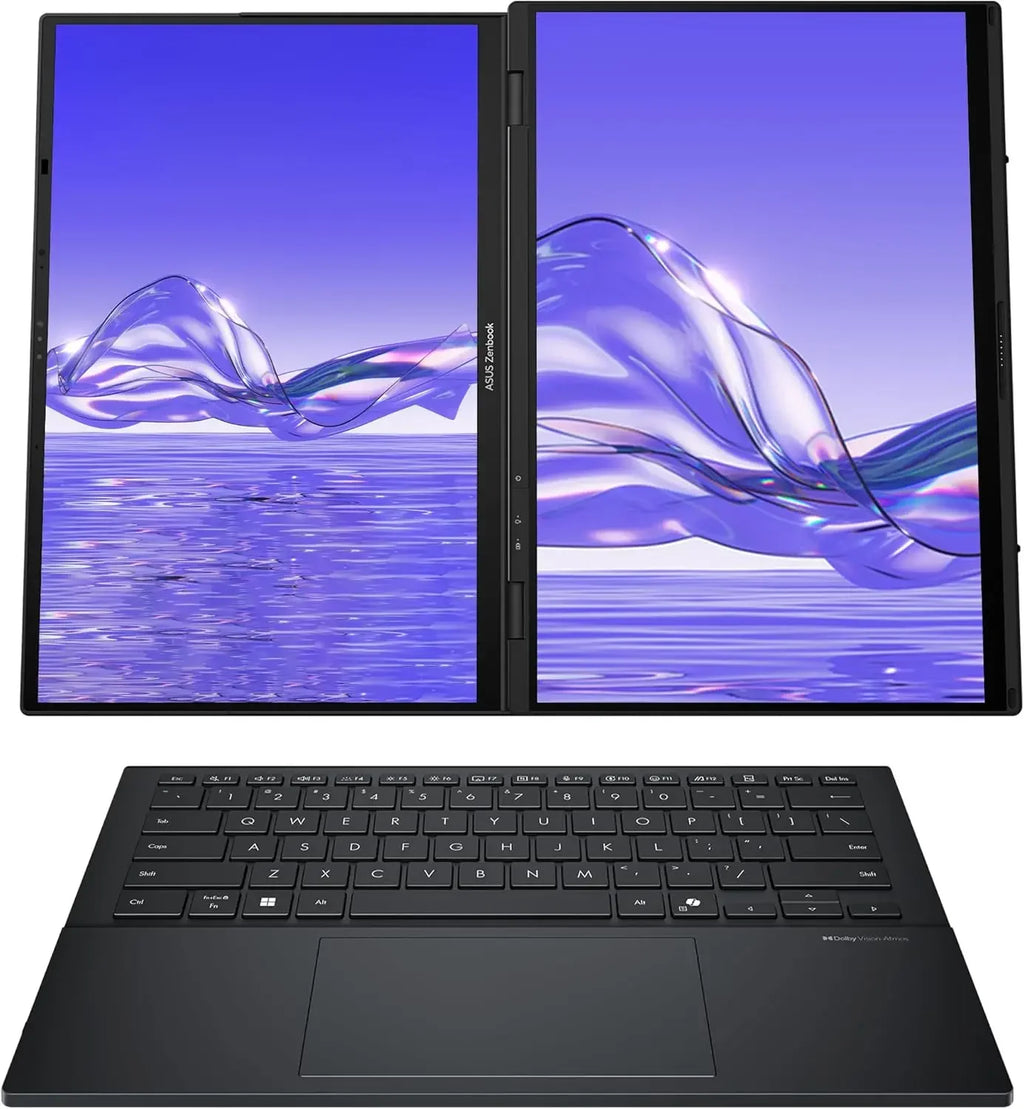 ASUS Zenbook Duo Dual Laptop, Intel Ultra 9-285H, 32 GB LPDDR5X RAM, 4 TB PCIe SSDIntel Arc Graphics, Backlit Keyboard, W11 Pro