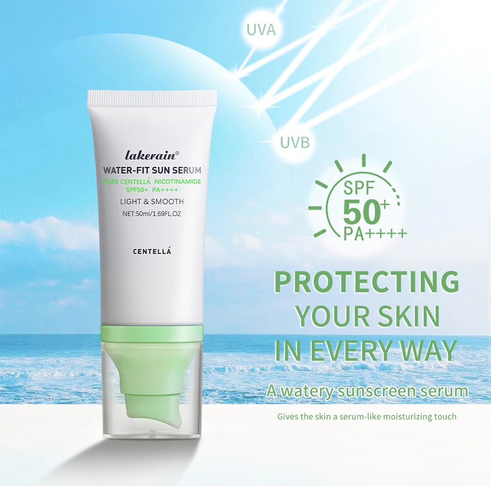 Tidesmit SPF 50 Centella Asiatica sunscreen essence texture close-up for oily sensitive face makeup routine