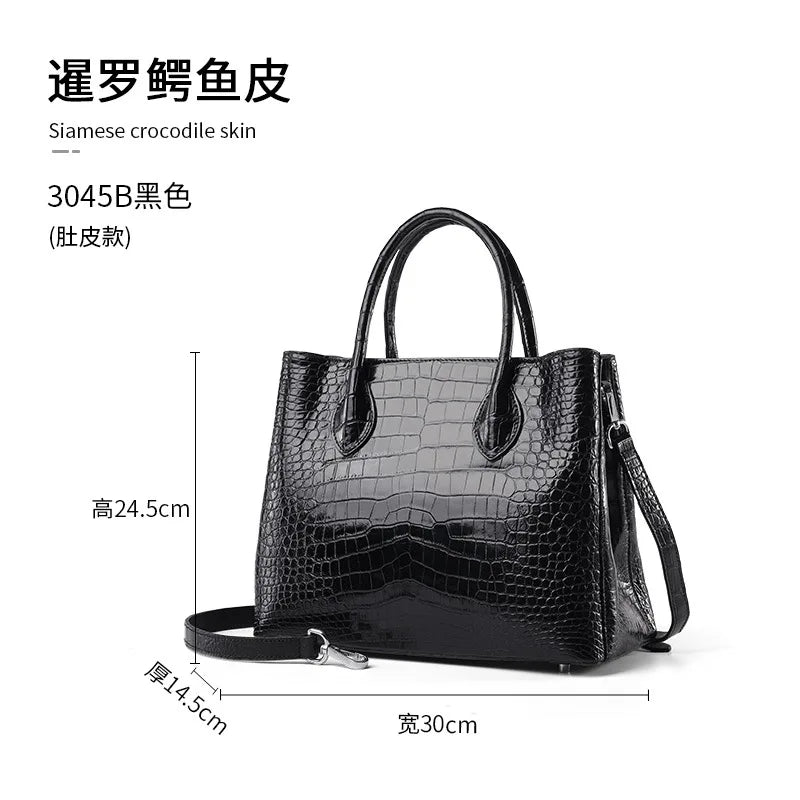 2023 New Designer Crocodile Leather Women Handbag Business Genuine Leather Lady Bag  Large Capacity Shoulder Crossbody Bag 40
