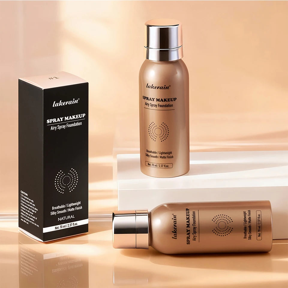 Tidesmit lightweight natural foundation spray providing breathable matte finish coverage and waterproof long-lasting wear