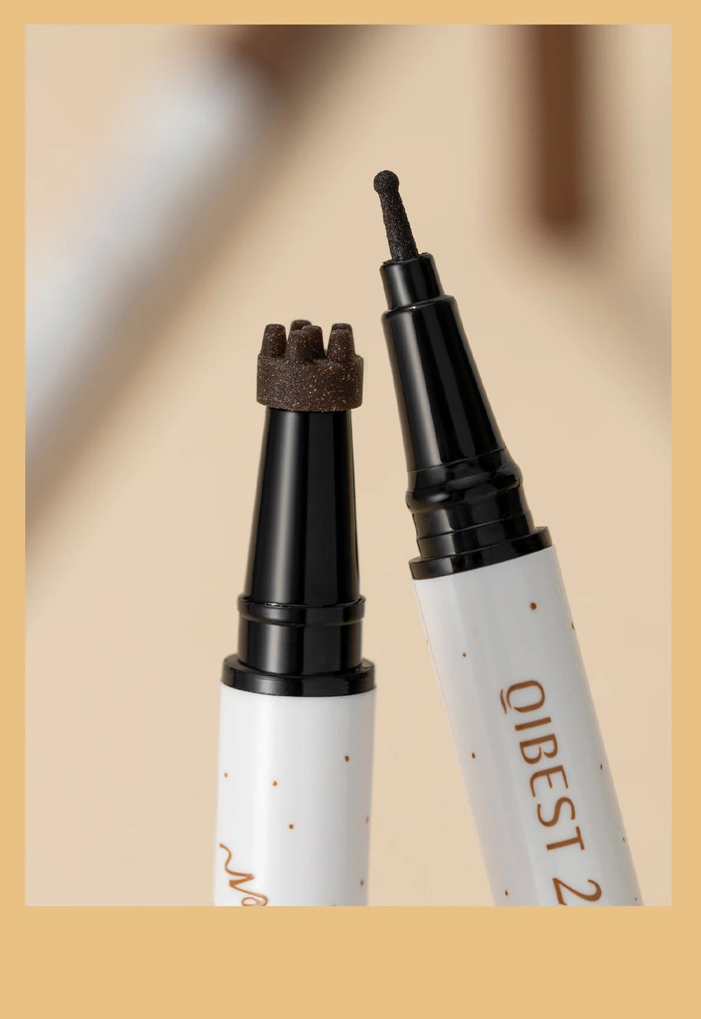 Tidesmit QIBEST double-end freckle stamp pen for natural brown faux freckles with waterproof long-lasting formula