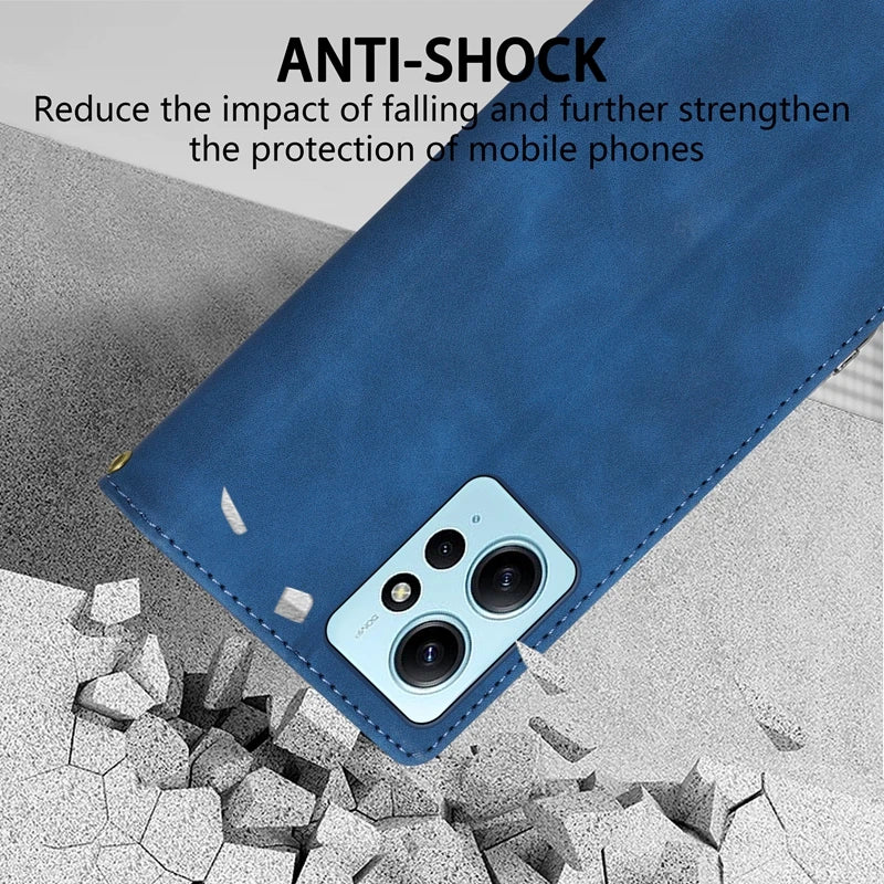 Redmi Note Wallet Case - Shock-Absorbing Leather Flip Cover Tidesmit