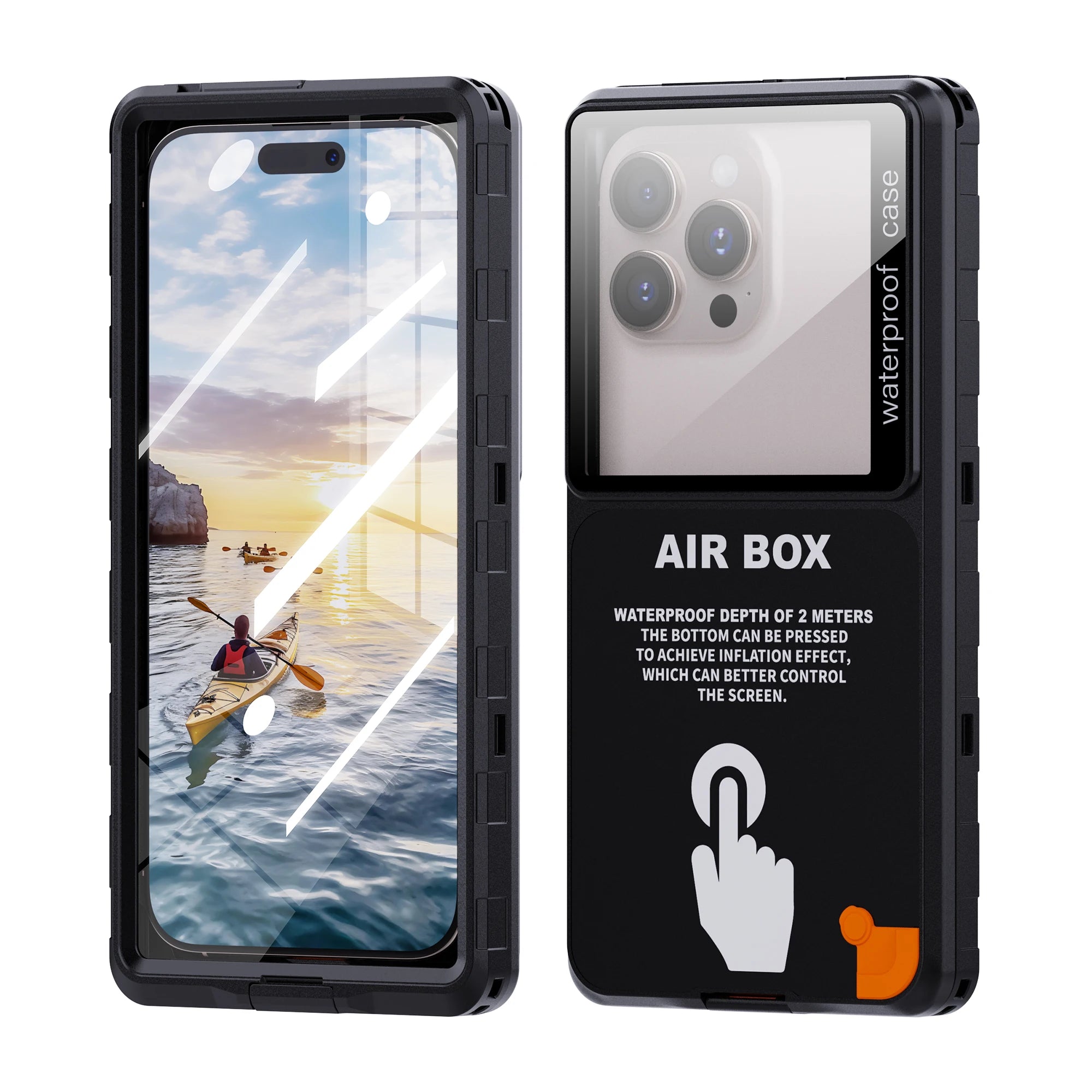 Waterproof Phone Case for 6.9 Inch Devices - IP68 Certified Shockproof black for phone series(6.9") Tidesmit