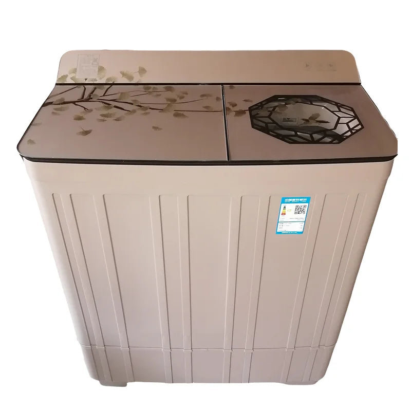 Tidesmit 18kg twin tub washing machine showing internal drum and spinner barrels for commercial laundry efficiency