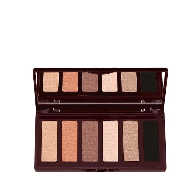 Tidesmit 9 color rose pink eyeshadow palette swatch showing pearly matte and glitter textures for face makeup