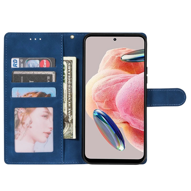 Redmi Note Wallet Case - Shock-Absorbing Leather Flip Cover Tidesmit