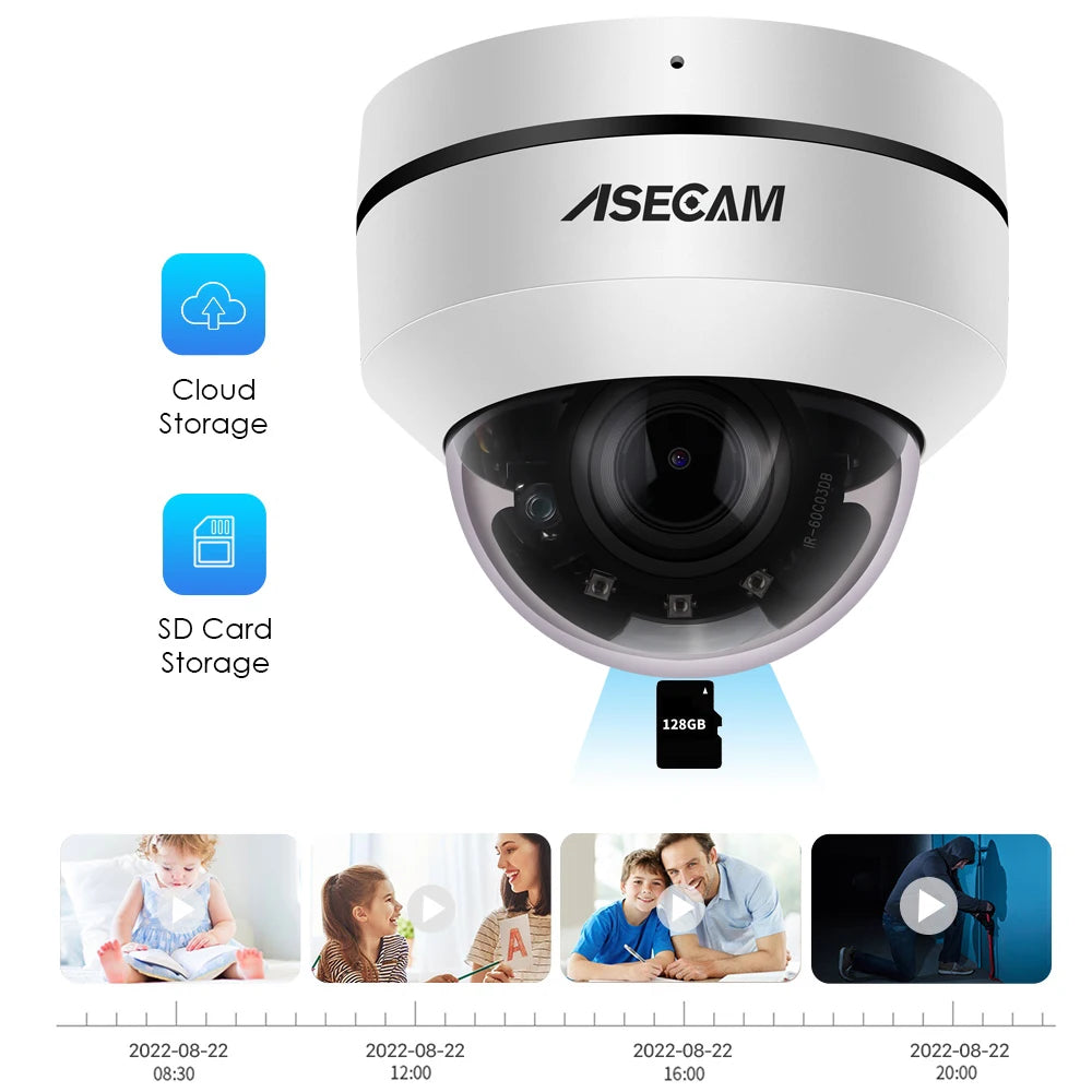 Hikvision Compatible 8MP 4K PTZ IP Camera Outdoor Dome Onvif PoE 5X Optical Zoom CCTV Audio AI Auto Tracking Surveillance Camera