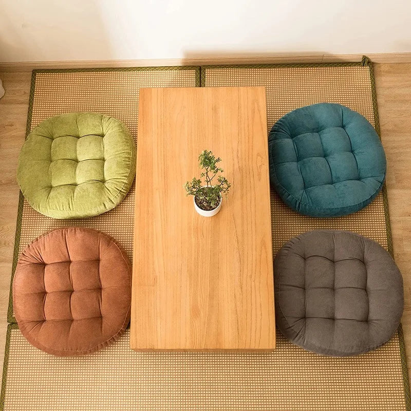 Green Large Round Floor Seat Cushion Thickened Tufted Tatami Mat Pad Ottoman Pouf Futon Chair Seat Meditation Seating Pillow 방석