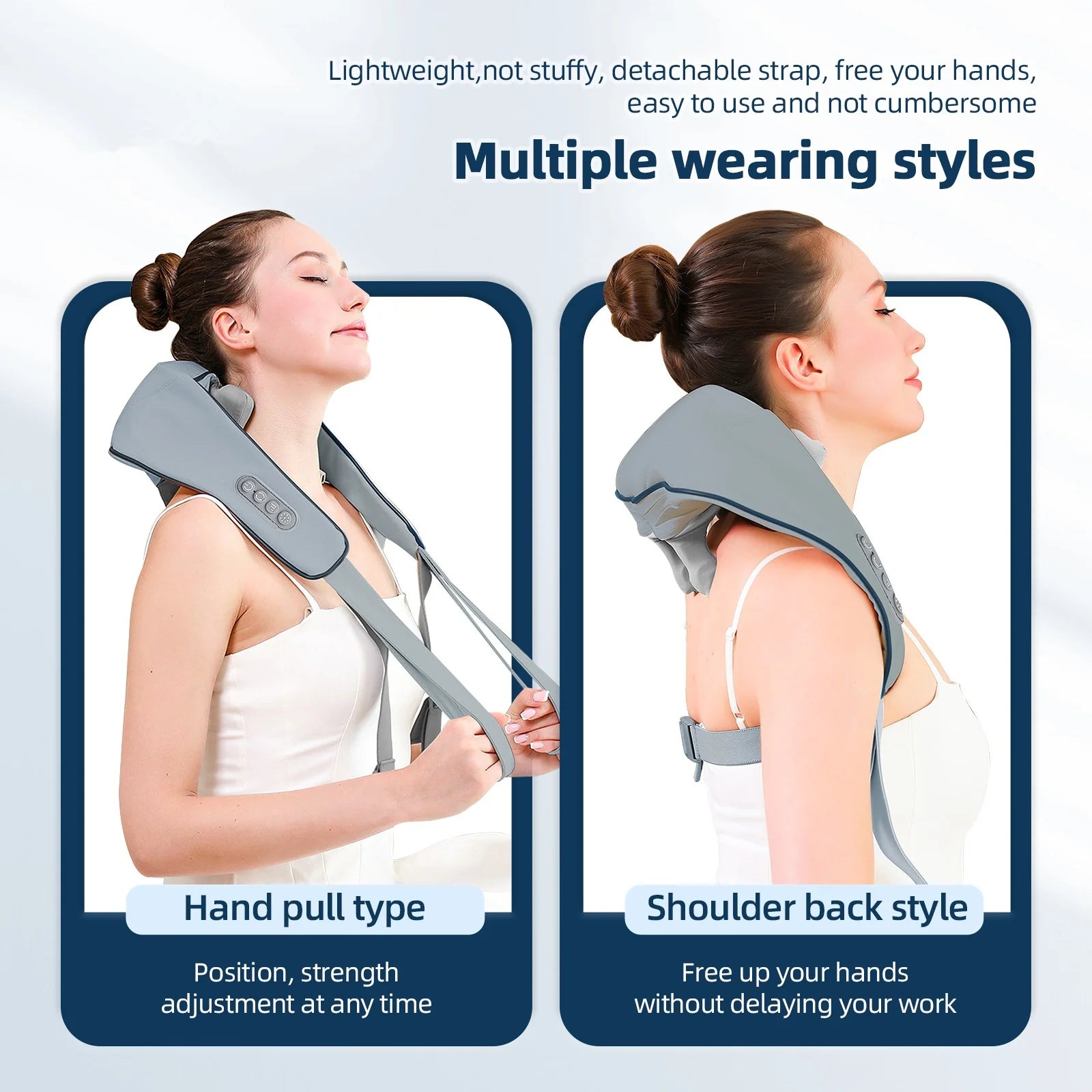 Wireless Electric Neck and Shoulder Massager with Heat Therapy Back Massage Instrument Tidesmit
