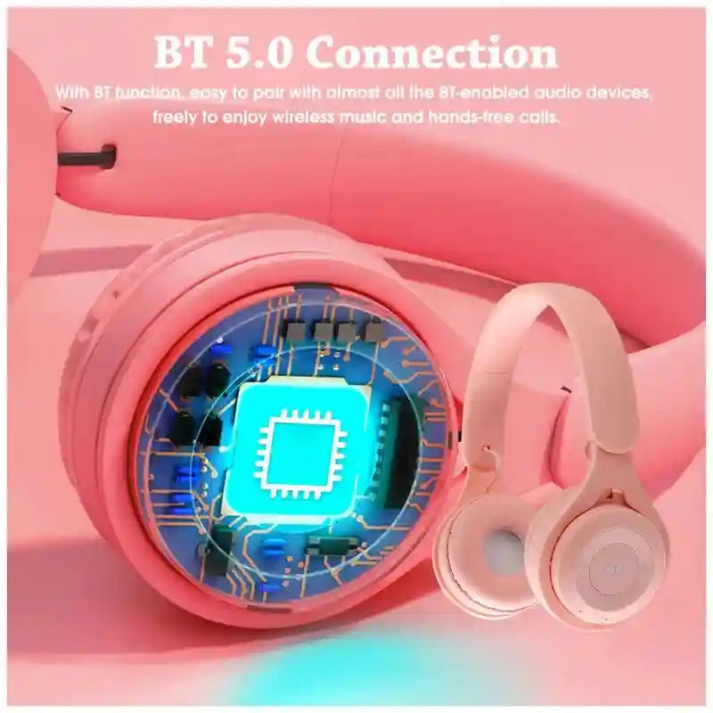 Wireless Headphones Over-Ear Foldable Gaming Headset with Mic Tidesmit