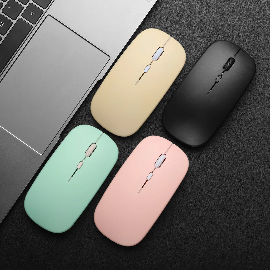 Wireless Mouse with 2.4G Bluetooth-compatible Dual Modes, 1600 DPI Adjustable, Silent Clicking, Portable Ergonomic Laptop Mouse