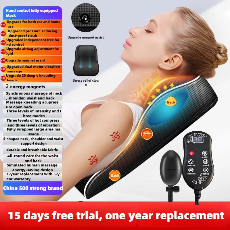 Electric Cervical Pillow with Heated Airbag for Neck Relaxation Relaxation Treatment Upgraded Tidesmit