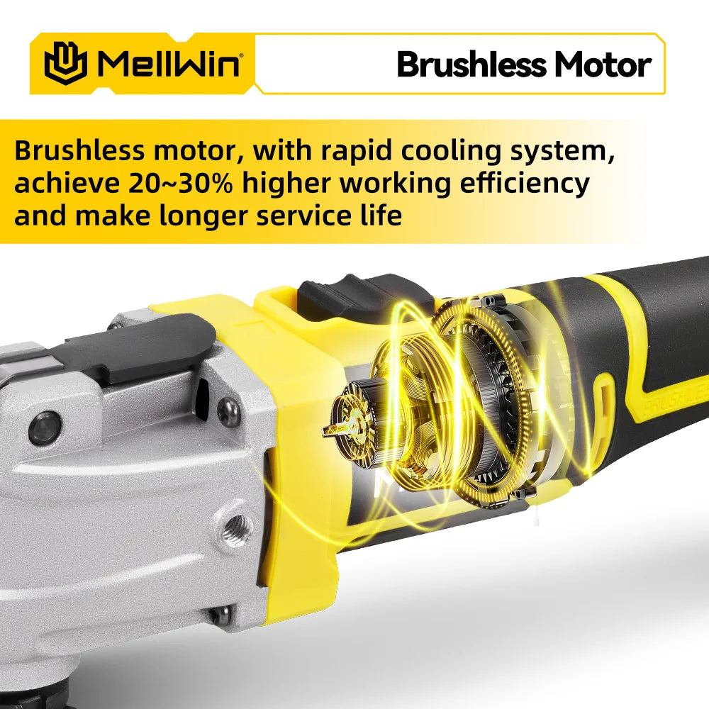 MELLWIN Brushless Oscillating Multi Function Tool Electric Saw Polisher Woodworking Cutting Tool For Makita 18V Battery Pin