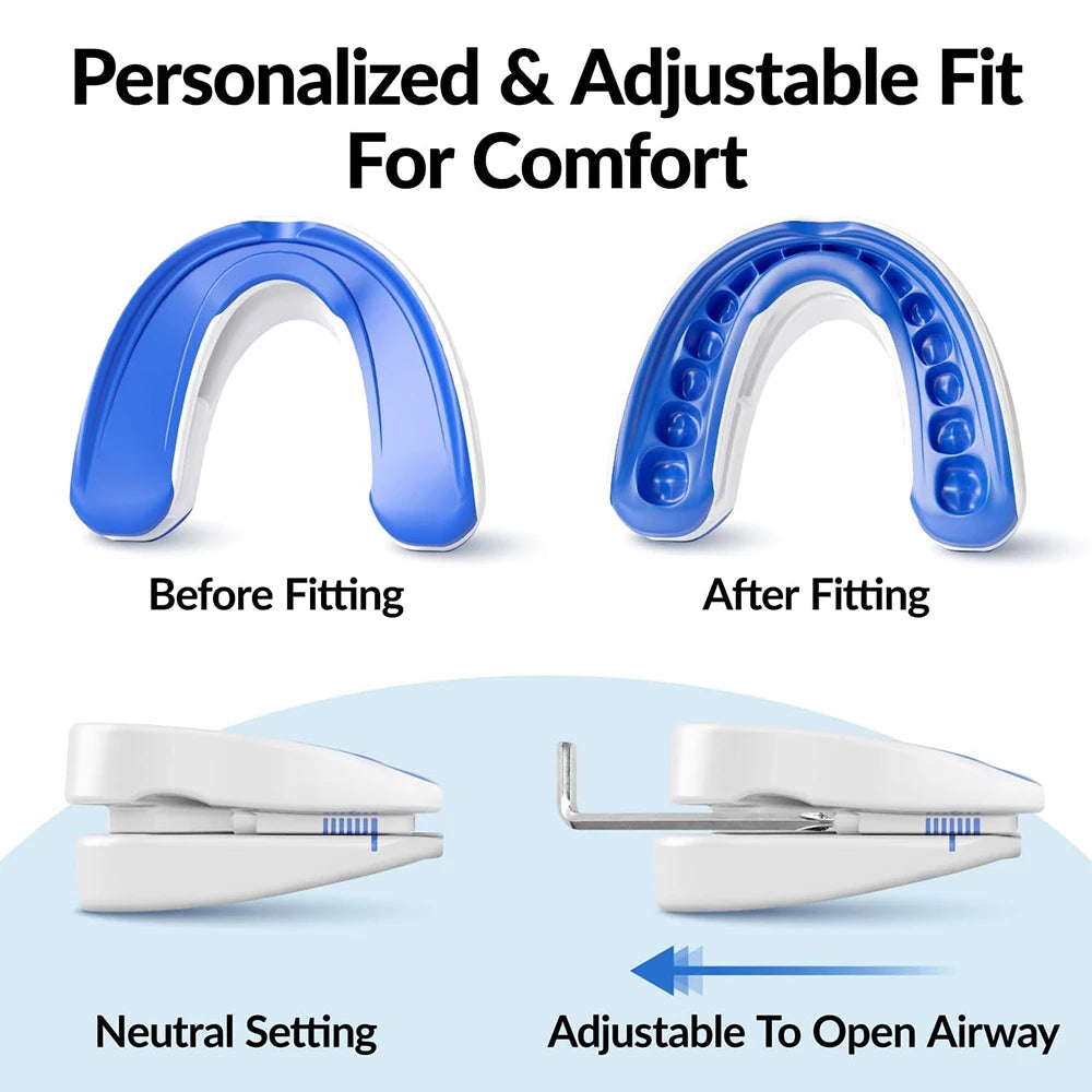 Anti-Snoring Mouthpiece Anti-Snoring Device Night Time Teeth Mouthguard Adjustable Sleeping Mouth Guard for Bruxism Stop Snoring
