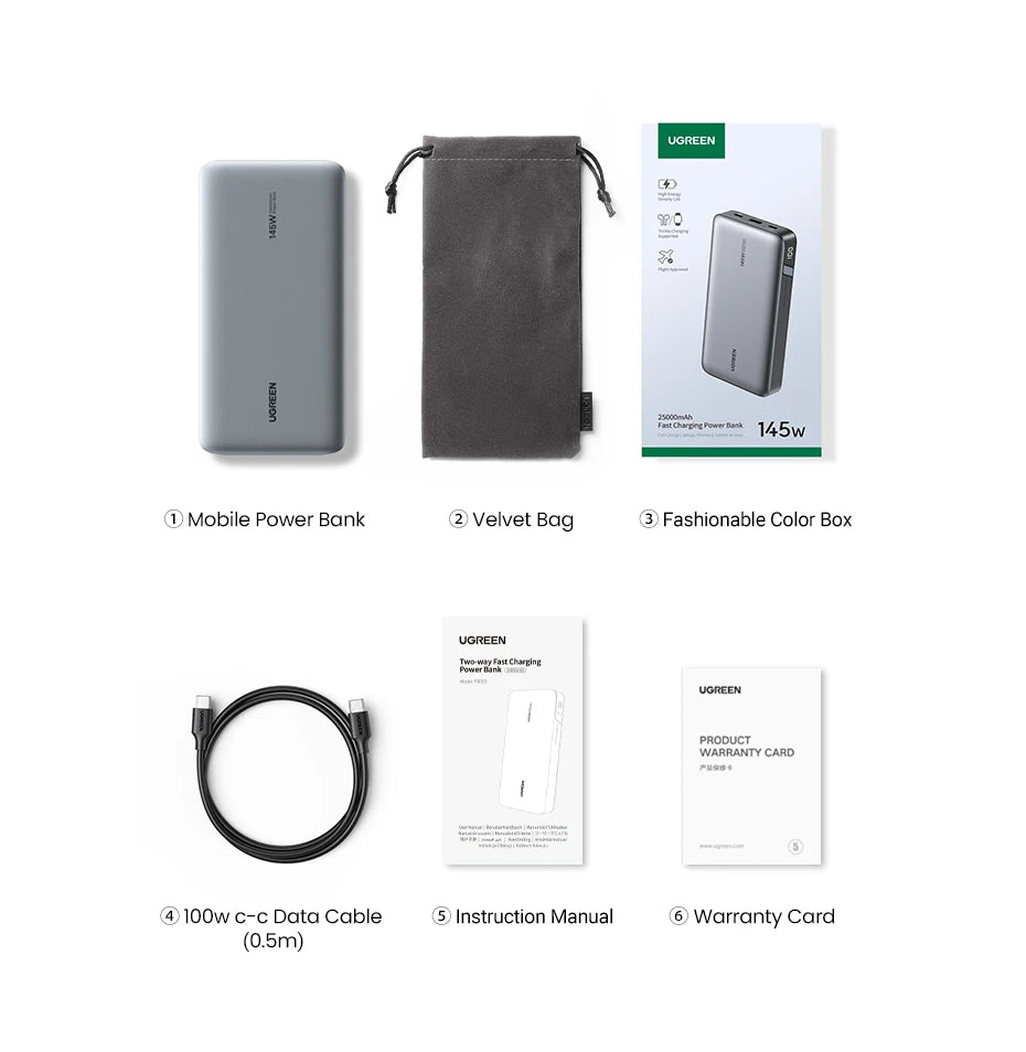 140W Portable Charger: 25000mAh PD 3.1 High Capacity Power Bank Tidesmit
