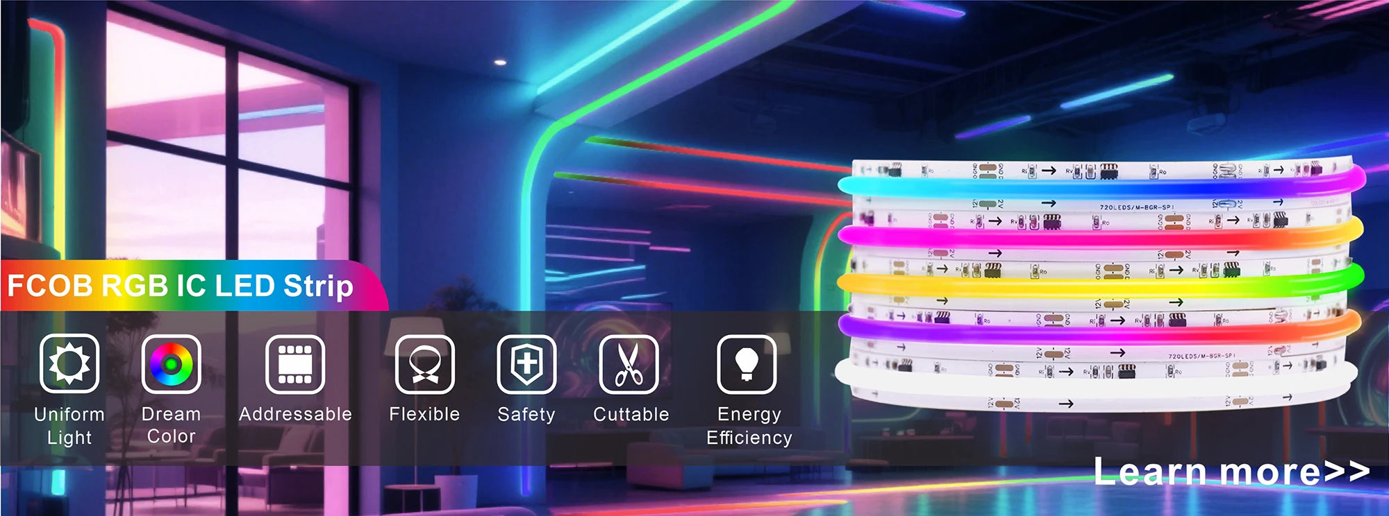 WS2811 WS2812 WS2813 WS2815 DC 5V 12V Color-Changing Addressable and Programmable LED Light Strips for Colorful Lighting