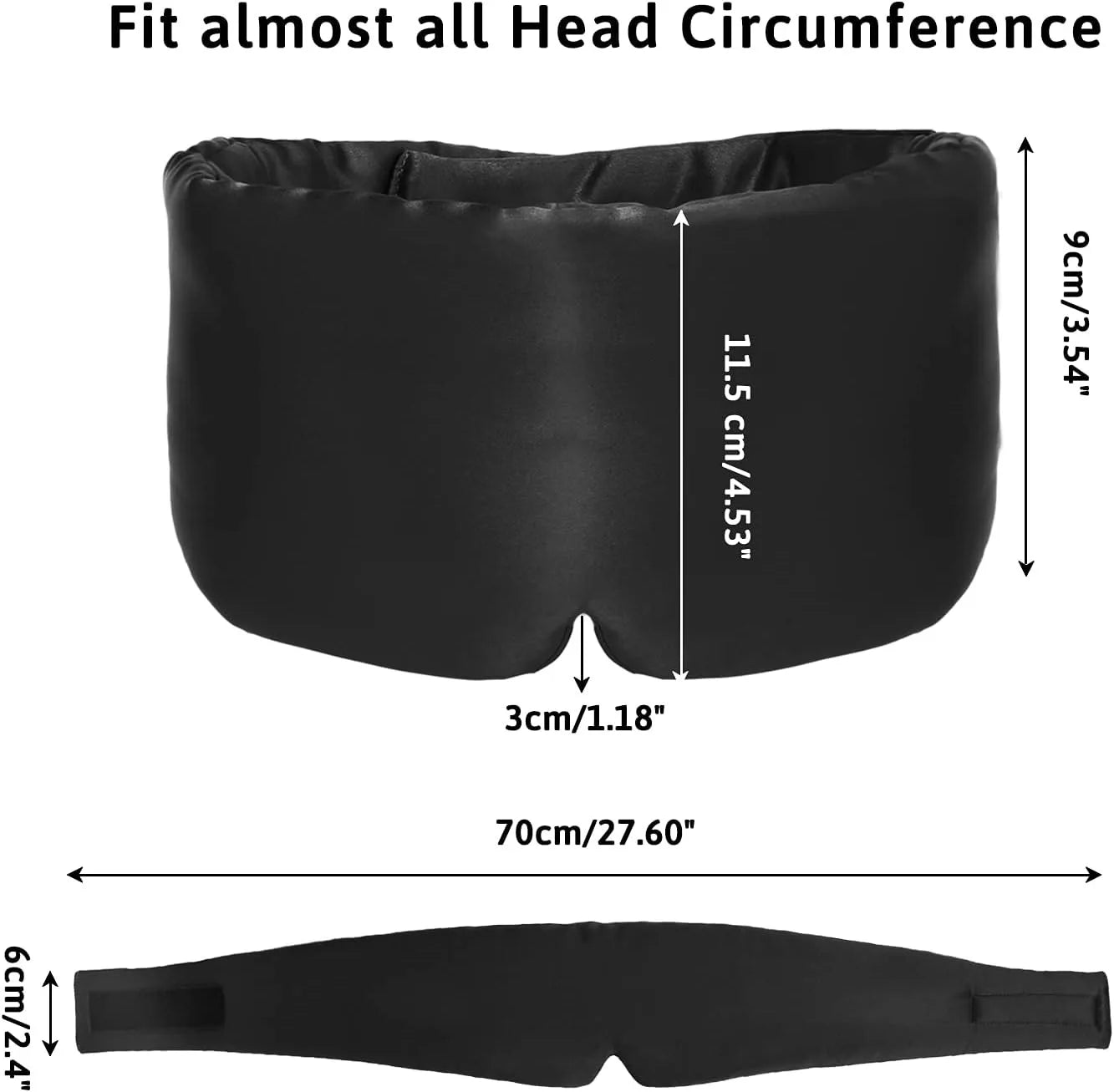 100% Mulberry Silk Sleep Mask Eye Mask with Adjustable Headband Eyepatch Blocking Light Eyemask for Travel & Nap Sleep Mask