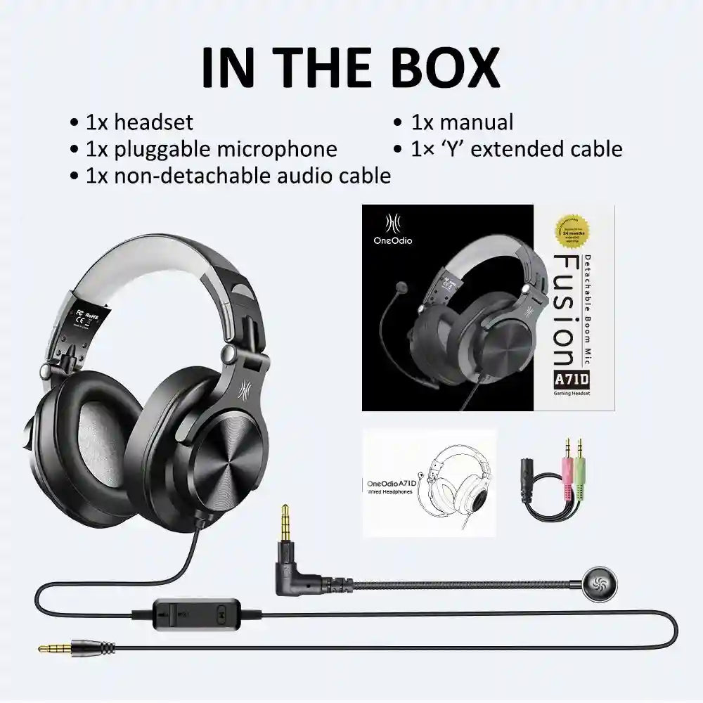 Wired Gaming Headset with Detachable Mic and Hi-Res Audio Tidesmit