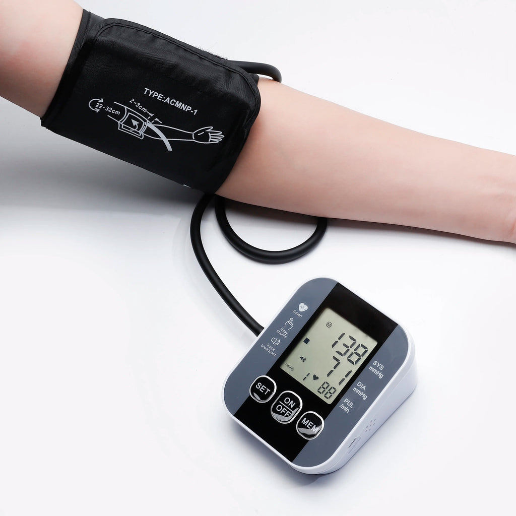 Digital Arm Blood Pressure Meter 32cm Cuff Medical Pressure Tonometer Tensiometer Baumanometer Pulse Sphygmomanometer