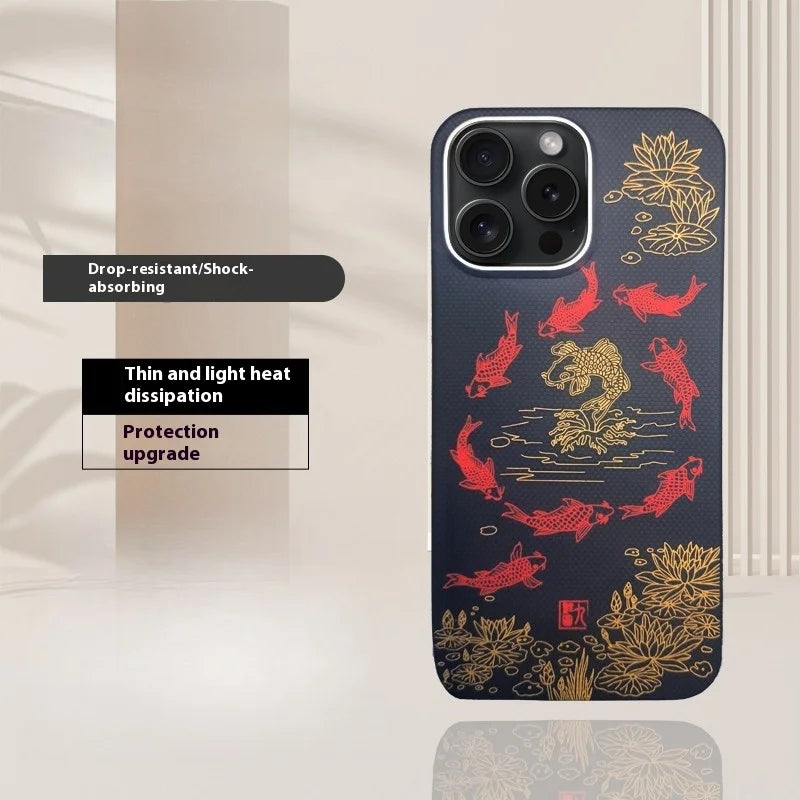 iPhone 16 Pro Max Carbon Fiber Case - Slim Military-Grade Shock Protection Tidesmit