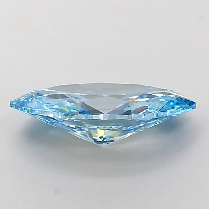 2.53 Carat Fancy Vivid Blue Marquise Lab Diamond IGI Certified VS1 EX Cut Excellent Polish Synthetic CVD Stone Elegant Jewelry