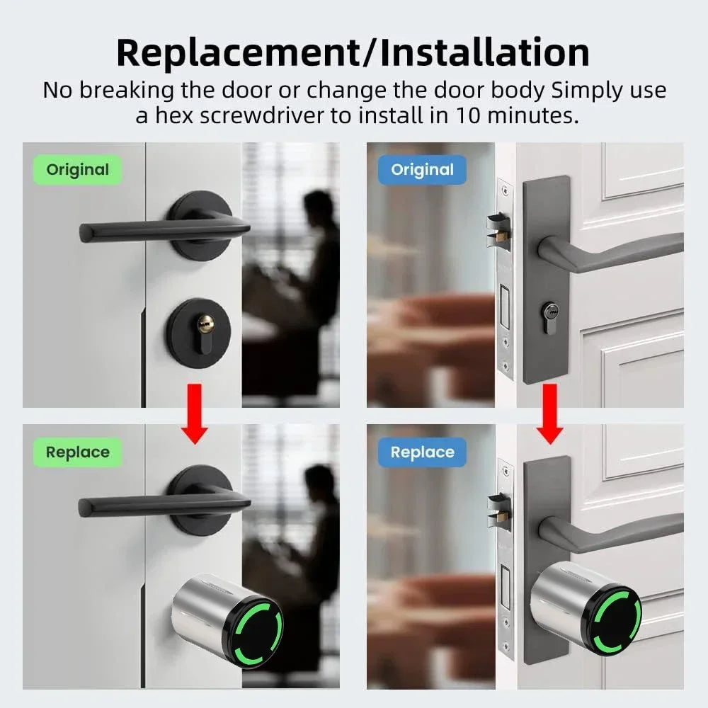 IP67 Waterproof Euro Smart Electronic Door Lock Cylinder TTLock App Control Anti-Drill Remote Access Lock