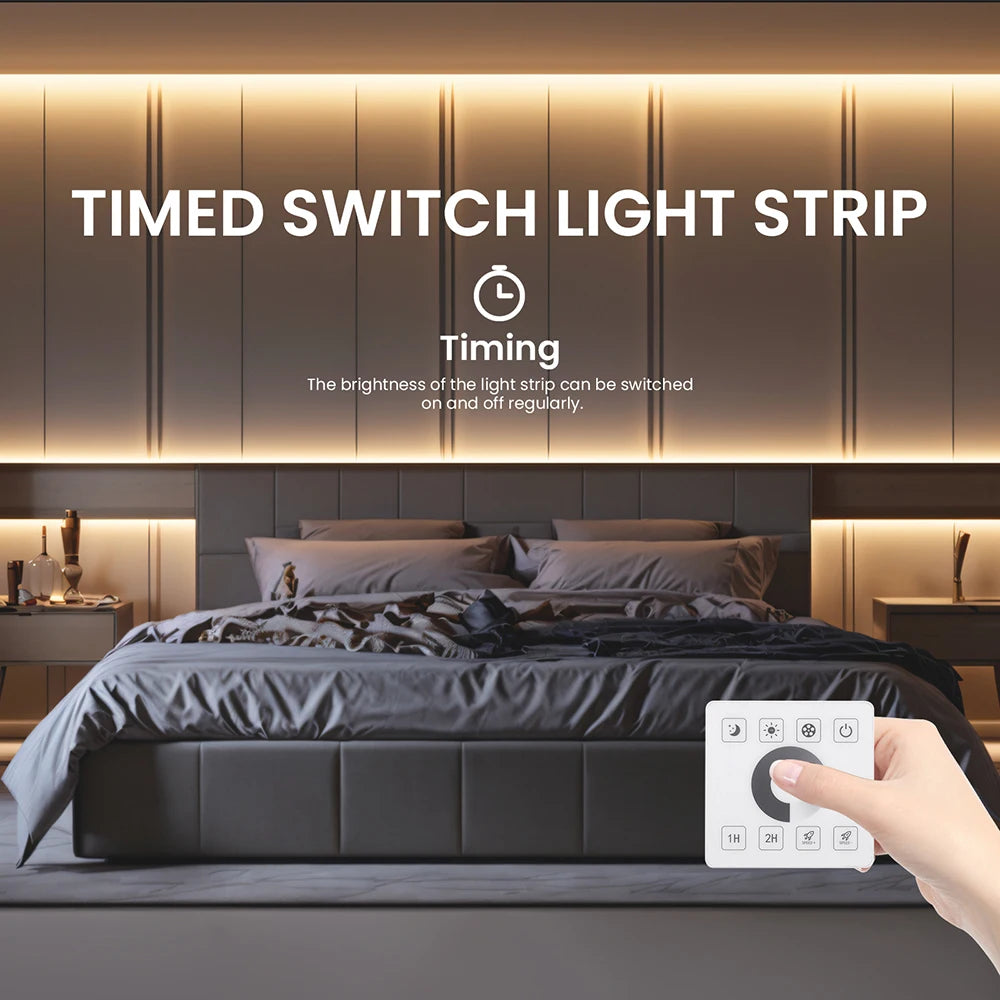 220V Dimmable COB LED Strip Light WIFI Bluetooth Wall Touch 23key Remote Control Power Kit 288LEDs/M Waterproof Flexible Lamp