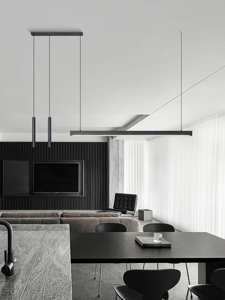 Modern Minimalist LED Ring Light | Nordic Linear Dining Chandelier Tidesmit