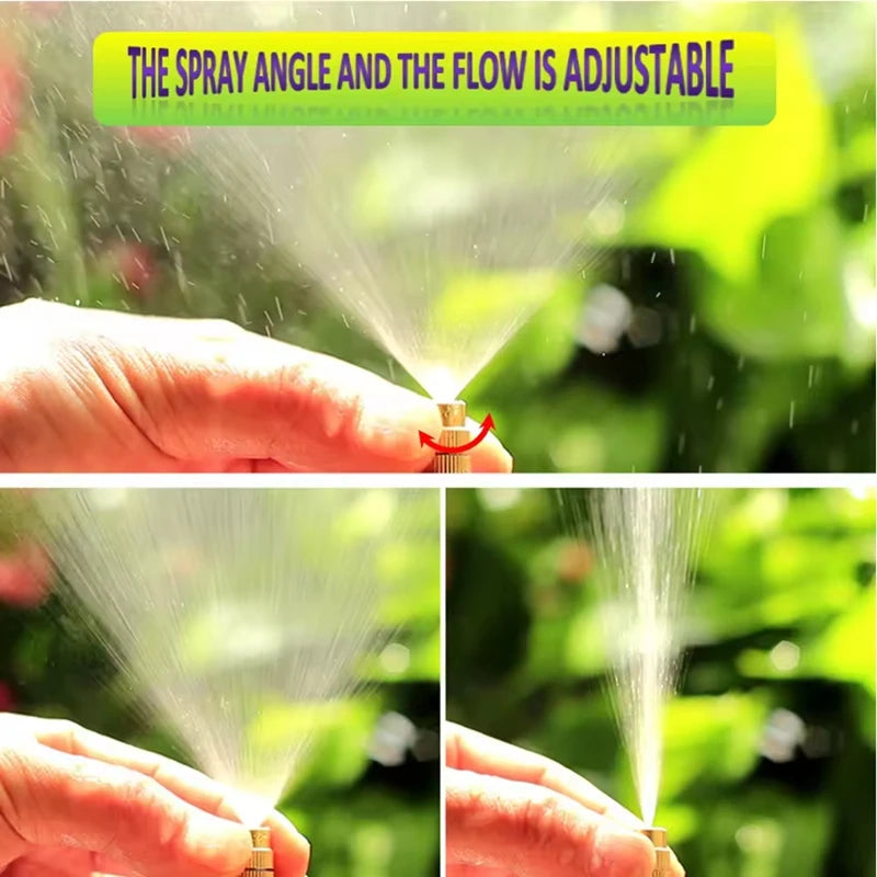Misting Cooling System Kit   Brass Nozzles Garden Misting Irrigation System for Garden Greenhouse, Flower Bed,Patio,Lawn