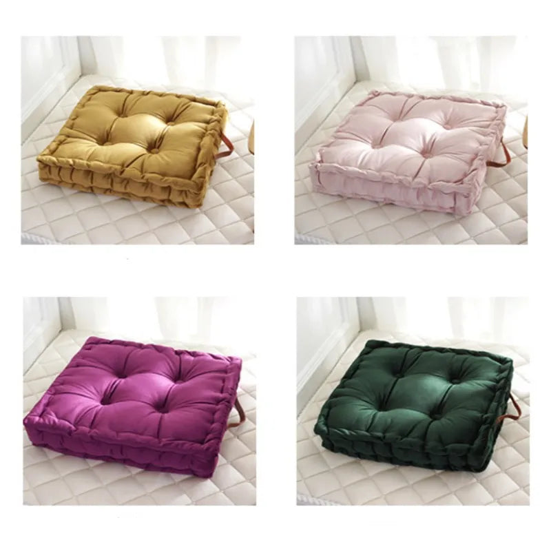 Square Thick Floor Seating Cushions Tufted Meditation Pillow Floor Pillow Seating with Carrying Handle Tatami Pad Christmas Gift