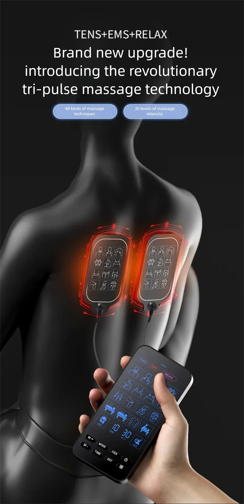 Electric Pulse Muscle Stimulator: Deep Tissue Relief & Heat Therapy Massage Chairs Tidesmit