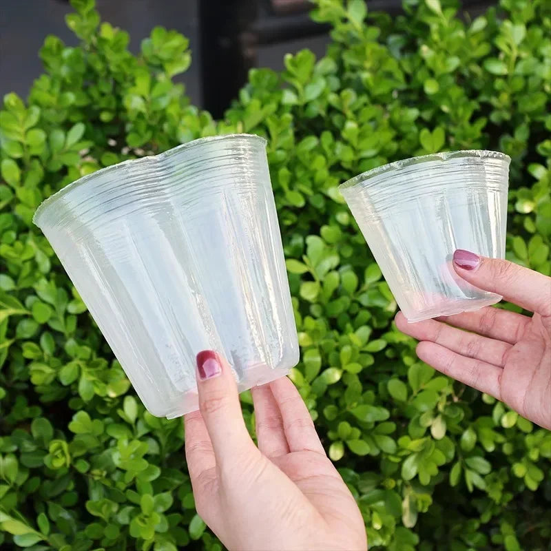 10/50PCS Transparent Seedling Pot Plants Nursery Pot Cups Gardening Transplantation Potted Flowerpot Planter Gardening Tools