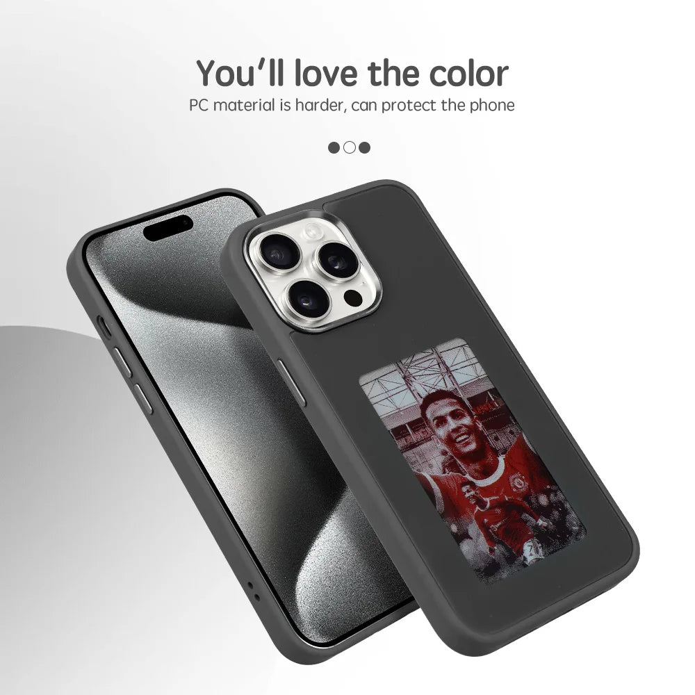 NFC Ink Screen Phone Case for iPhone 15 Pro Max - Slim Shock-Absorbing Cover Tidesmit