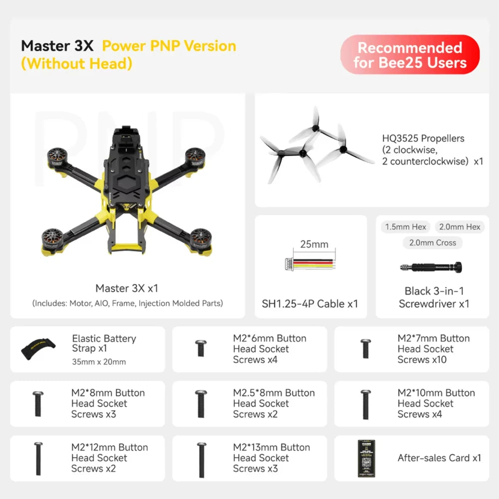 SpeedyBee Master 3X Racing Drone - O4 Pro ELRS Digital FPV Quad PNP Without Head Tidesmit