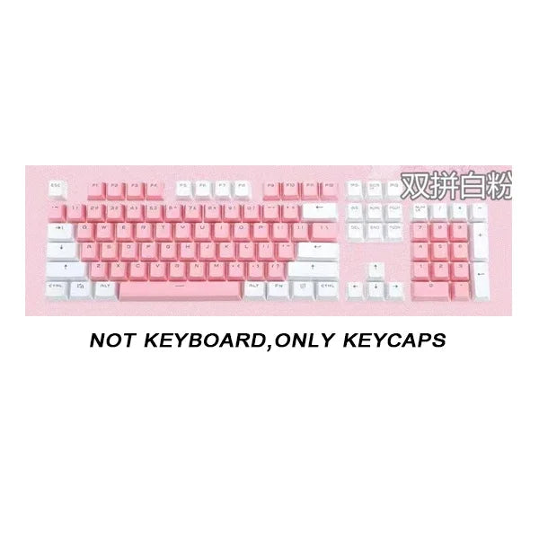 104 Key OEM Backlit Keycaps Set ABS Keycaps Double Shot Cyan White Key Caps for Mx Cherry Gateron Switch Mechanical Keyboard Kit