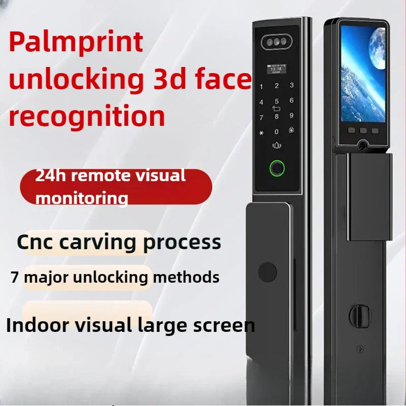 Outdoor Lock with Surveillance Camera Home Automatic Smart Door Lock 3d Facial Recognition Fingerprint Password