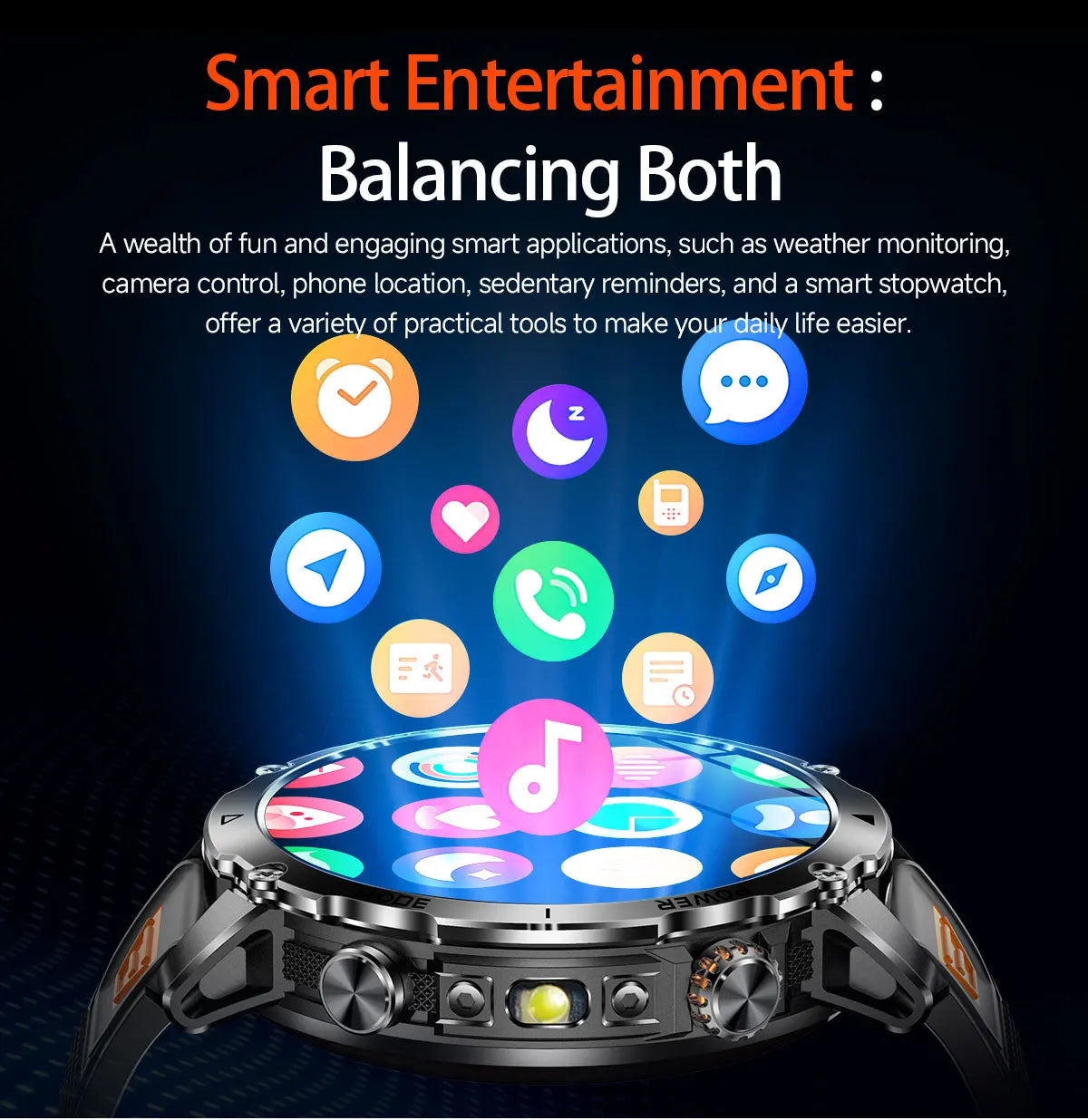 New GPS Sapphire Glass Smartwatch Business men 1.7-inch AMLED Screen Clock 1400mAh Battery 10ATM waterproof Titanium alloy Watch