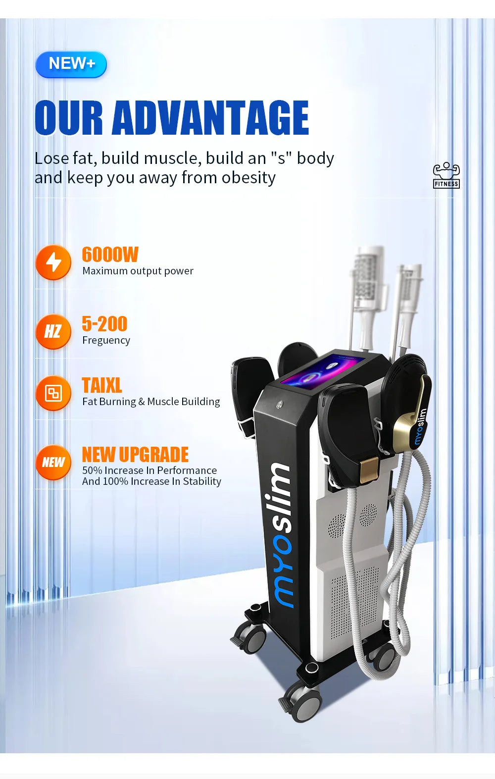 EMS RF Body Sculpting Machine - 4 Handle Professional Fat Burner Relaxation Treatment Tidesmit