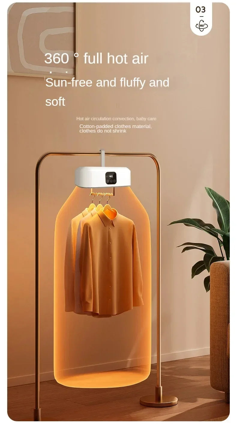Tidesmit portable electric clothes dryer with remote control and timing for quick drying on the go, side angle view