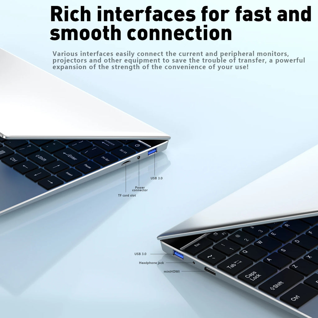 14.1 Inch Ultra Slim Laptop 32GB RAM 2TB SSD Windows 11 Intel Core i7 8650U Gaming PC Gamer Office Notebook 1920x1080 HD Pro