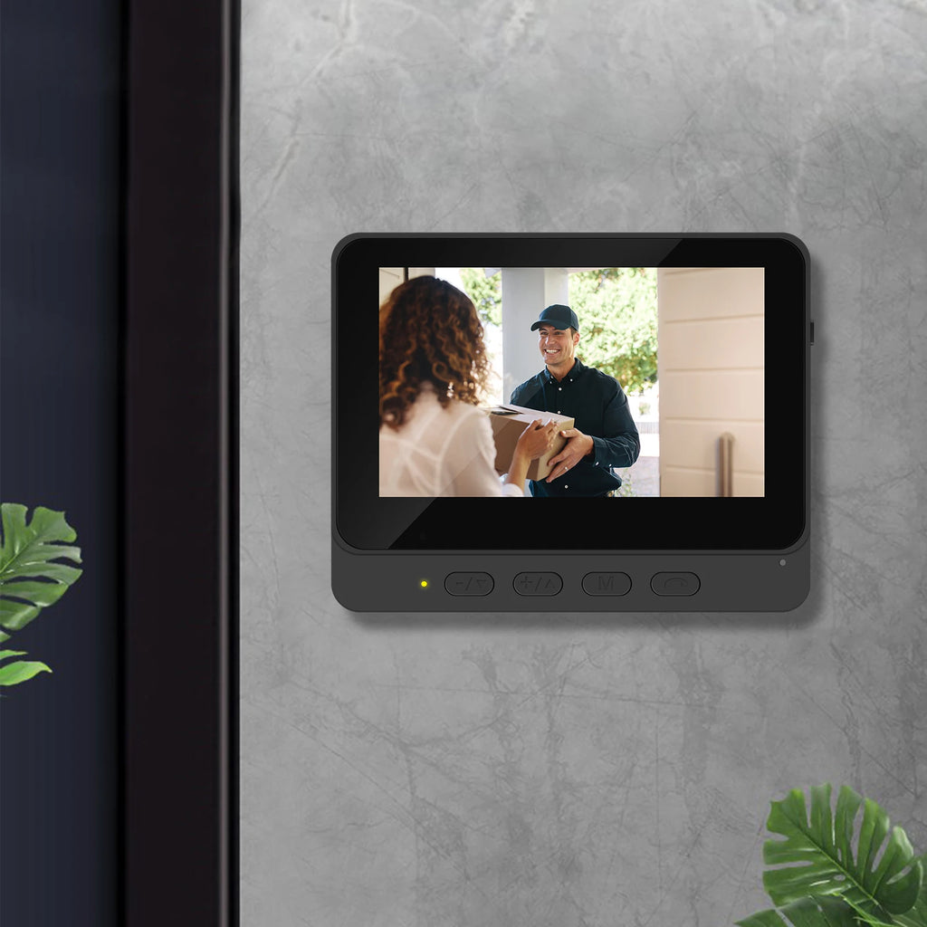 Podofo 4.3inch IPS Screen Wireless Doorbell Night Vision Intercom Video Monitor Video Two-way Intercom Doorbell Ring Door Camera