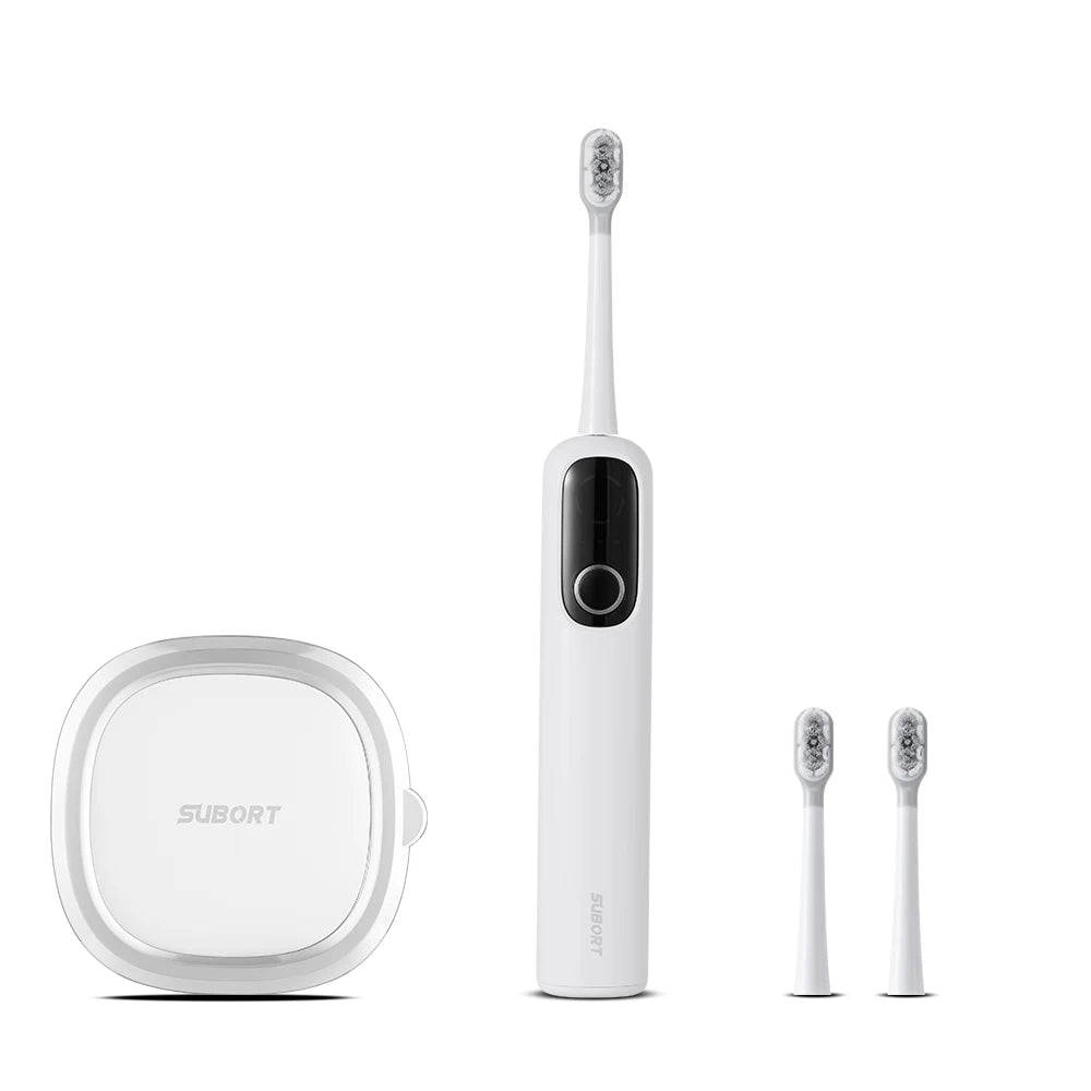 SUBORT S1 Sonic Oscillating Electric Toothbrush, 60° Swing, UV Sterilization Box, Copper-Free Brush Head, 220 Days Battery Life