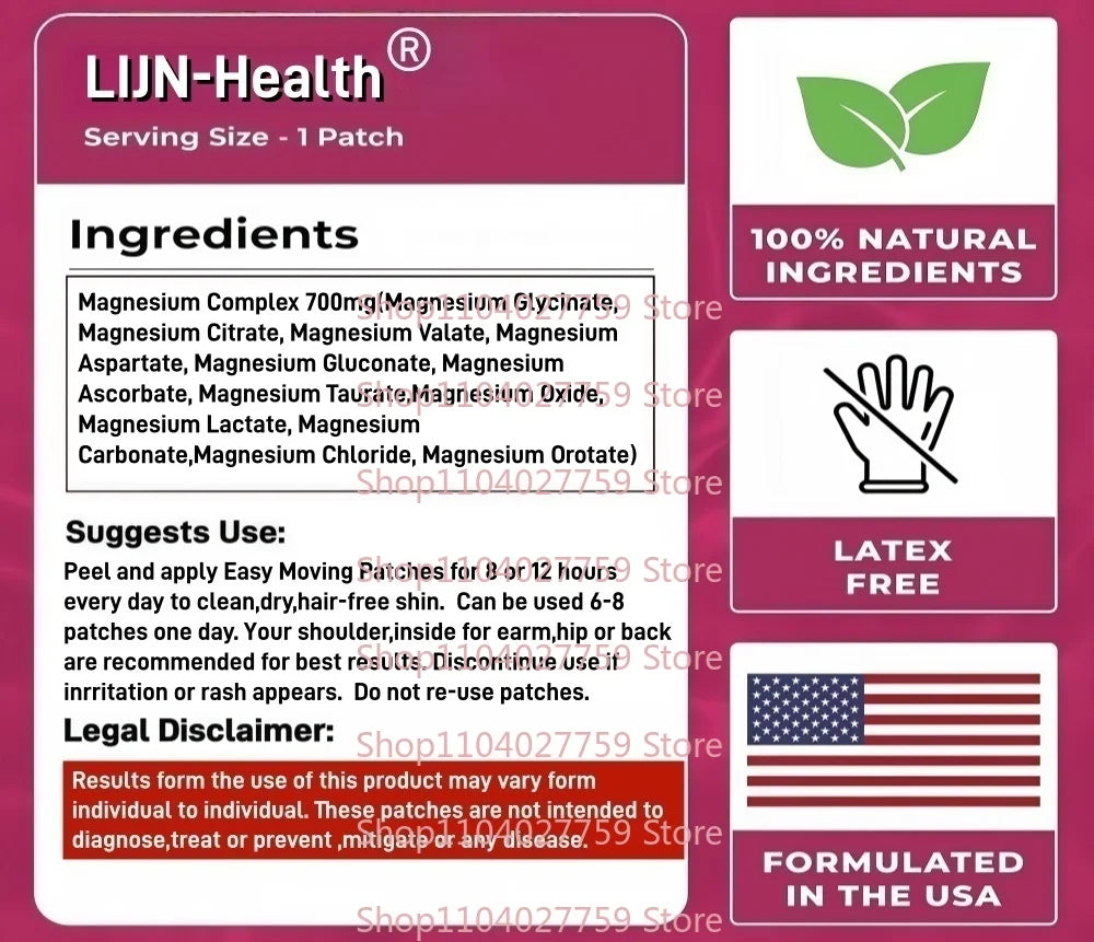 30 Patches Magnesium Complex Transdermal Patches with Glycinate, Citrate,Taurate & More for Muscle, Heart, Sleep,  Nerve Support